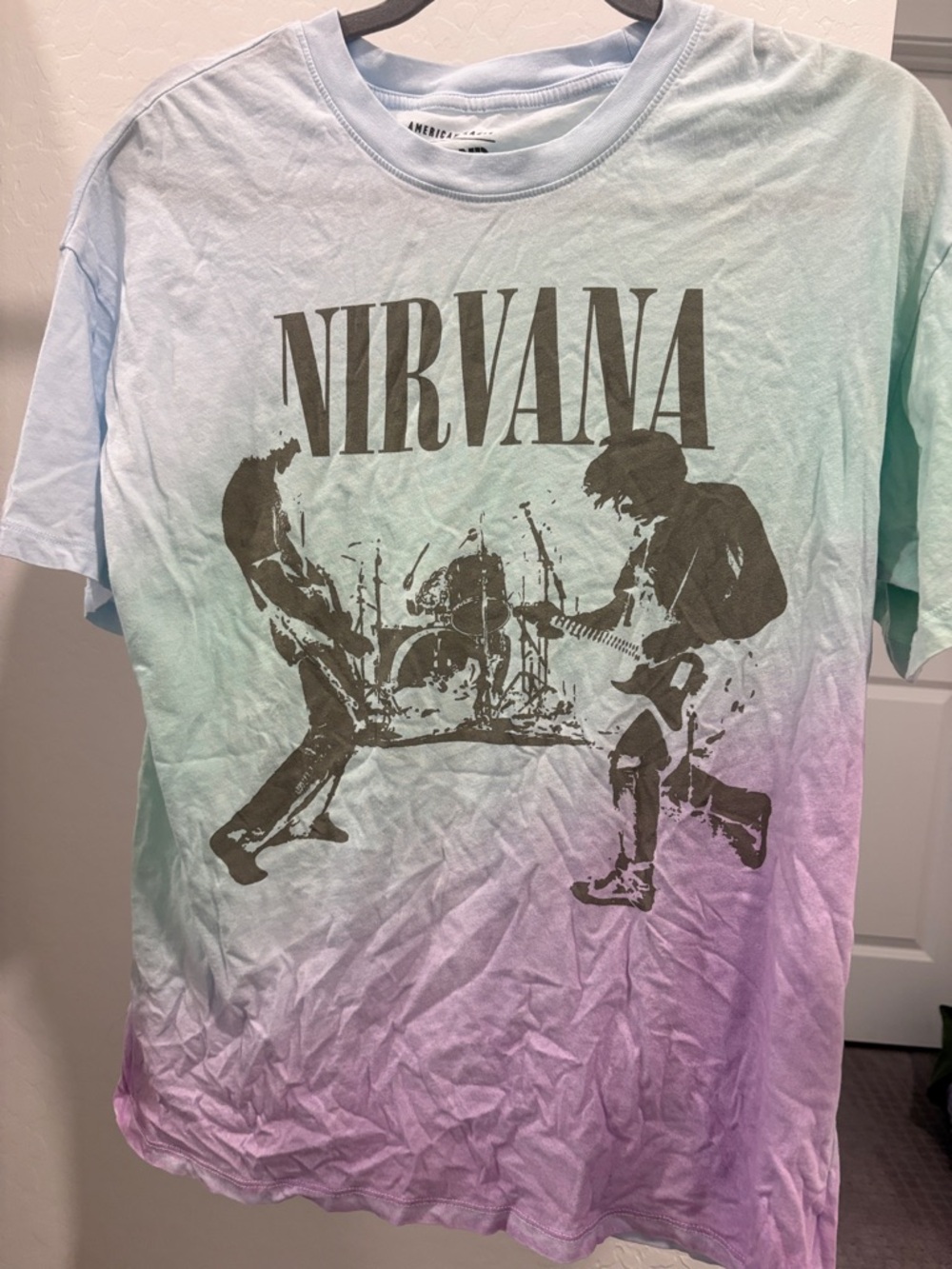 American Eagle - Nirvana Gradient Band Tee - Oversized